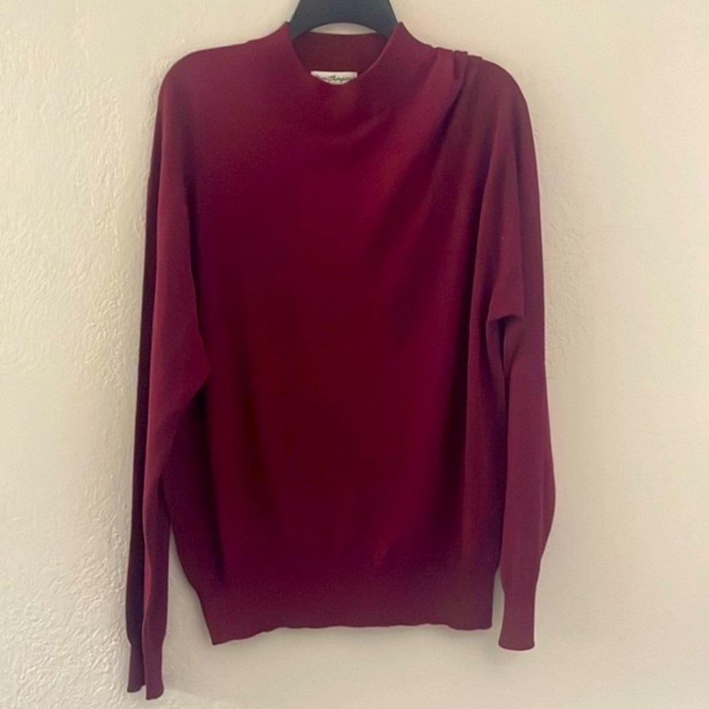 Norm Thompson silk cotton mock neck sweater